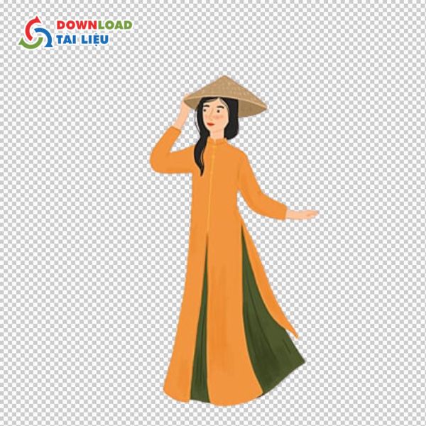 Tải Áo Dài Vector Truyền Thống Định Dạng AI, PSD, PNG cô giáo mặc áo dài vector