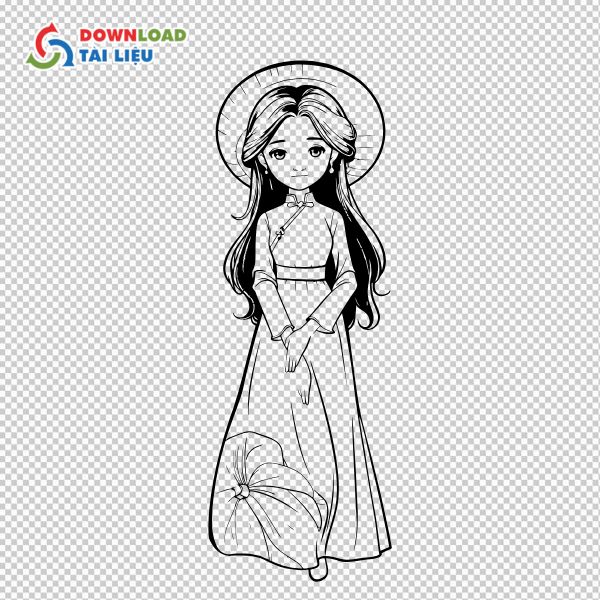 Tải Áo Dài Vector Truyền Thống Định Dạng AI, PSD, PNG áo dài vector duyên dáng