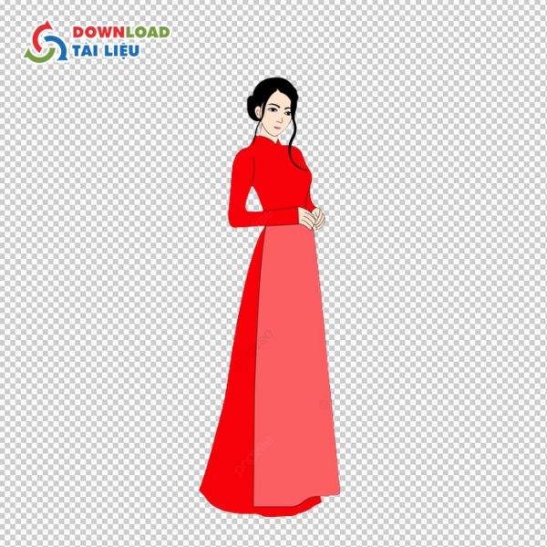Tải Áo Dài Vector Truyền Thống Định Dạng AI, PSD, PNG áo dài vector đỏ