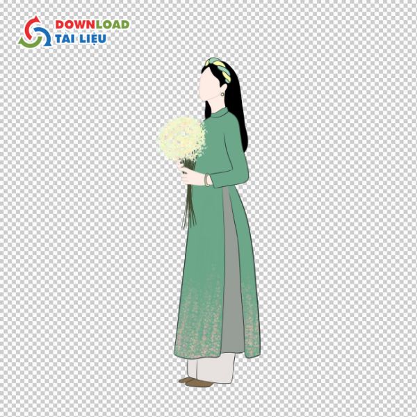 Tải Áo Dài Vector Truyền Thống Định Dạng AI, PSD, PNG áo dài vector xanh