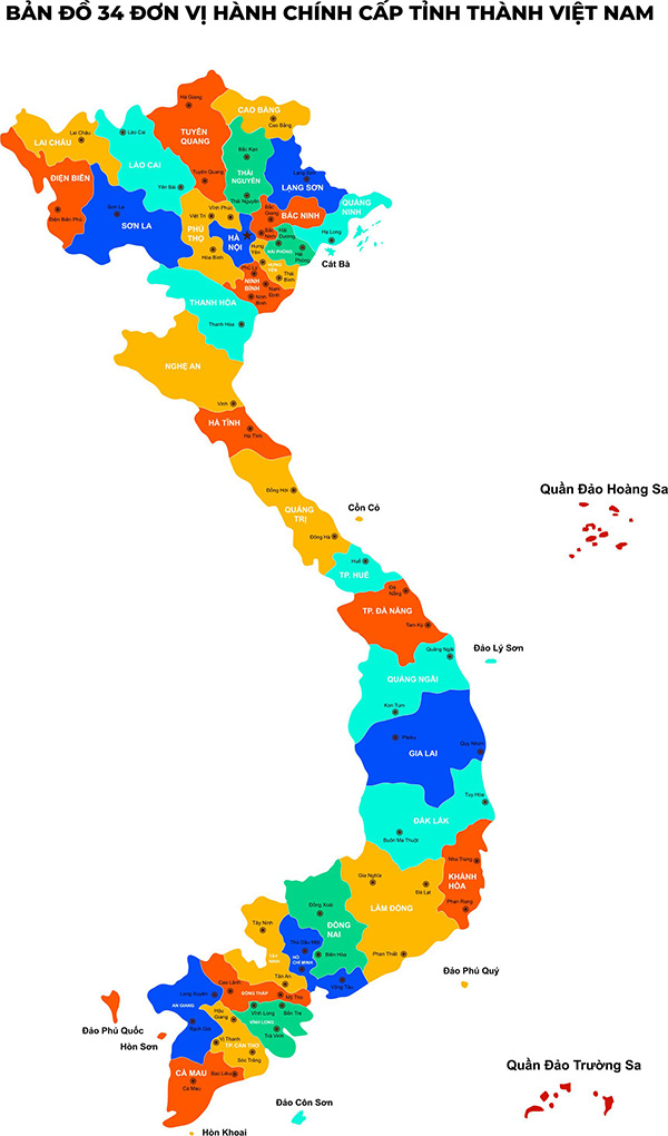 Tải Bản Đồ Việt Nam Vector 34 Tỉnh Thành File PDF Sắc Nét Bản đồ Việt Nam 34 tỉnh thành mới nhất 2025