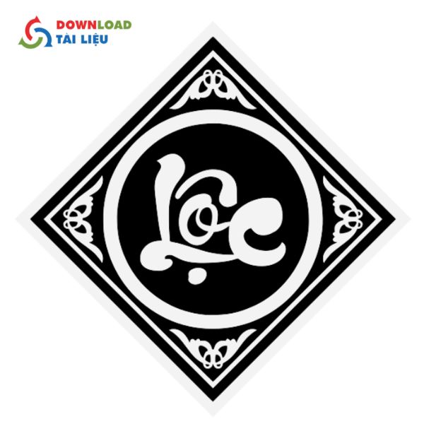 chữ lộc thư pháp vector png