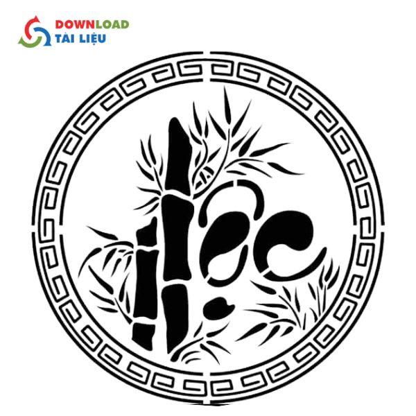 chữ lộc thư pháp vector hình cây tre