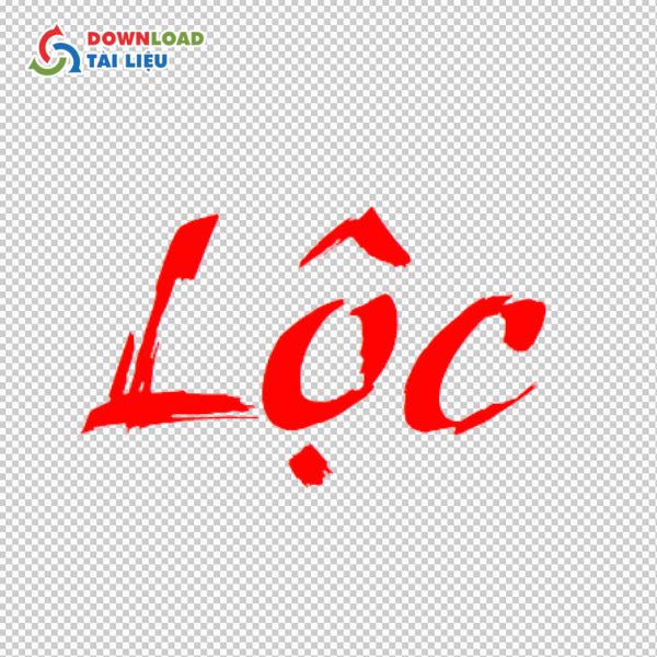 chữ lộc thư pháp vector png