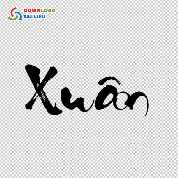 chữ xuân thư pháp vector 