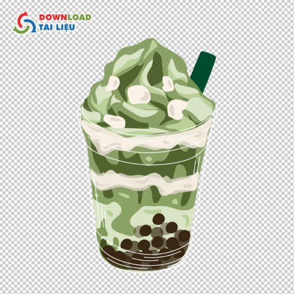 ly trà sữa matcha vector 