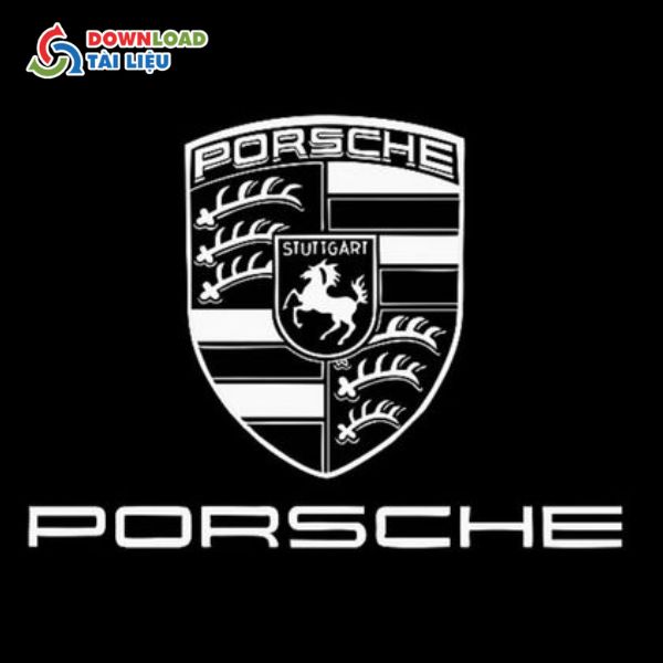 porsche logo vector nền đen