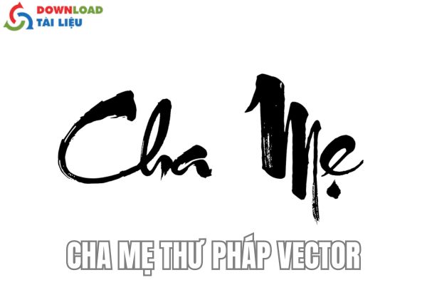 Cha mẹ thư pháp vector