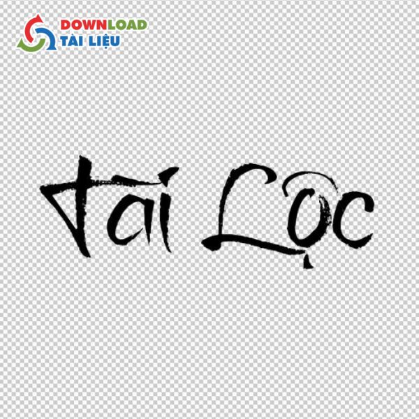 Chữ tài lộc thư pháp vector png