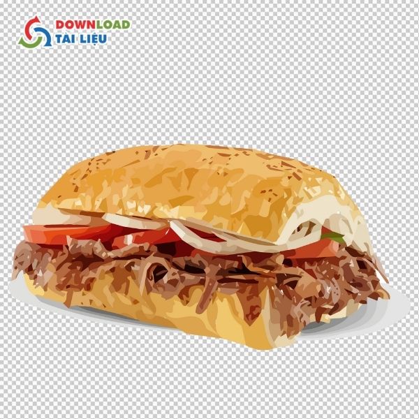 bánh mì thịt nướng vector