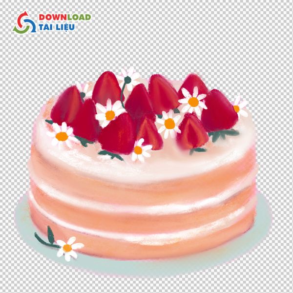 bánh kem dâu vector