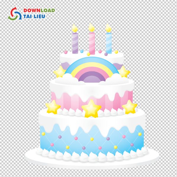 bánh sinh nhật vector đầy màu sắc