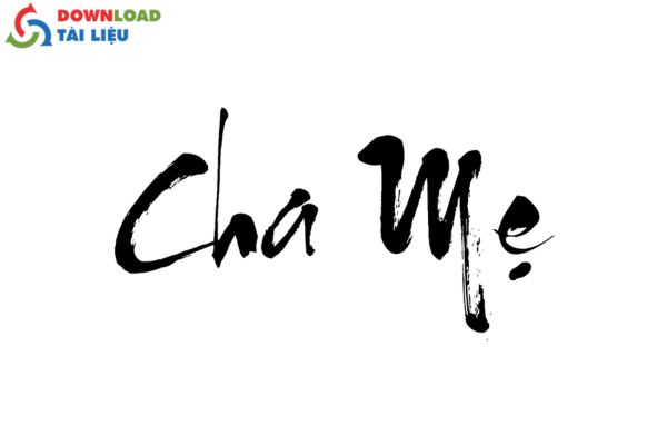 cha mẹ thư pháp vector 7