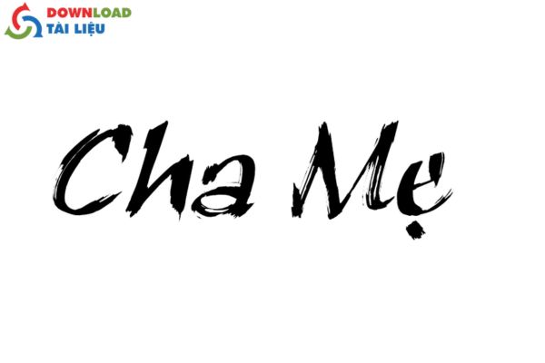 cha mẹ thư pháp vector 9