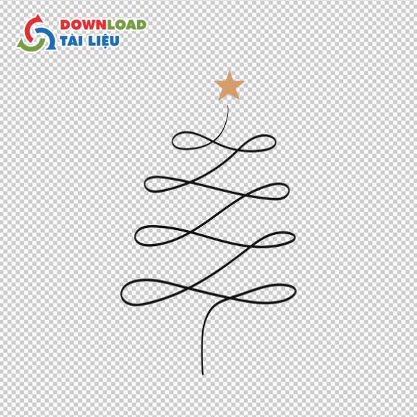 christmas tree line vector