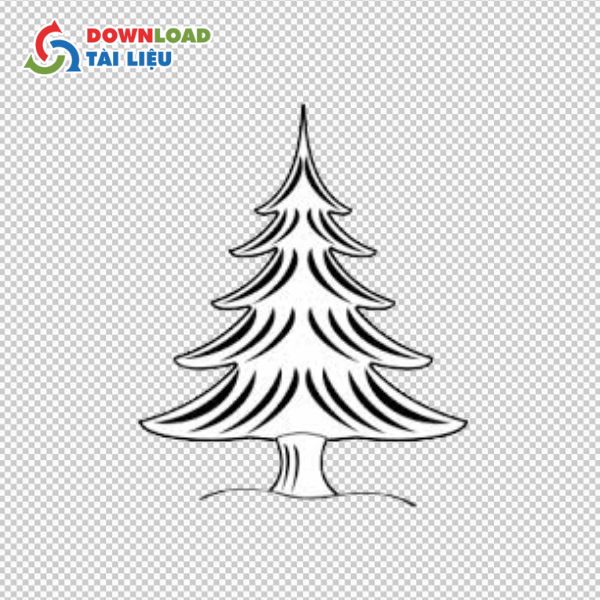 christmas tree vector black and white