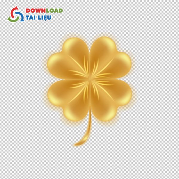 cỏ 4 lá vector vàng