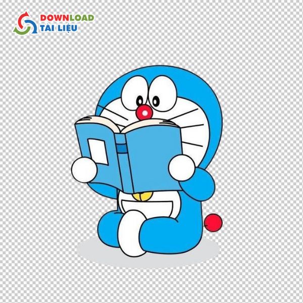 vector doraemon đọc sách