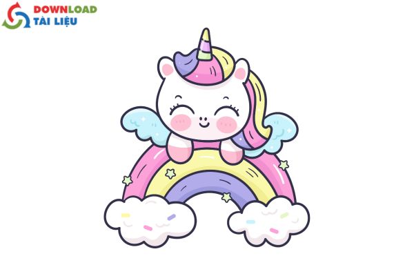 pony cầu vòng vector