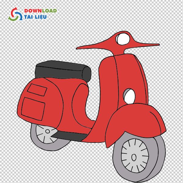 xe vespa vector màu đỏ png