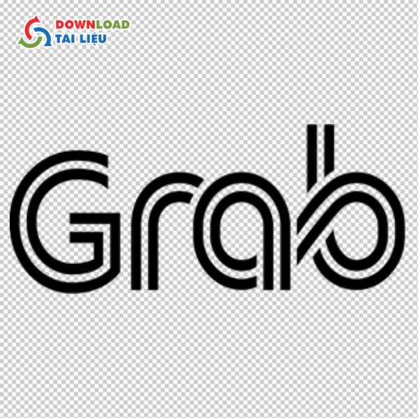 grab png logo text đen