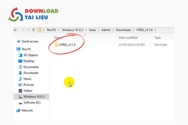 Bước 4: Tiếp tục mở thư mục cài đặt phần mềm htkk một lần nữa