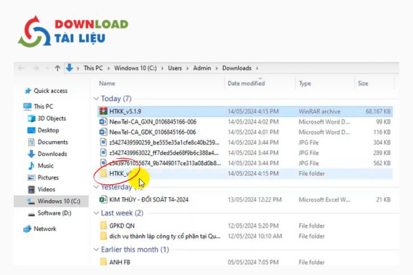 Bước 3: Mở file phần mềm htkk vừa giải nén