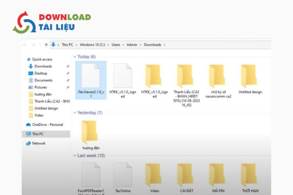 Bước 1: Mở thư mục chứa file phần mềm iTaxViewer vừa được tải xuống