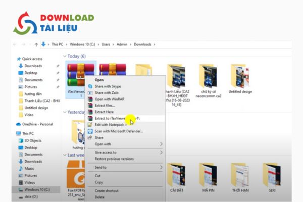 Bước 2: Giải nén file phần mềm iTaxViewer