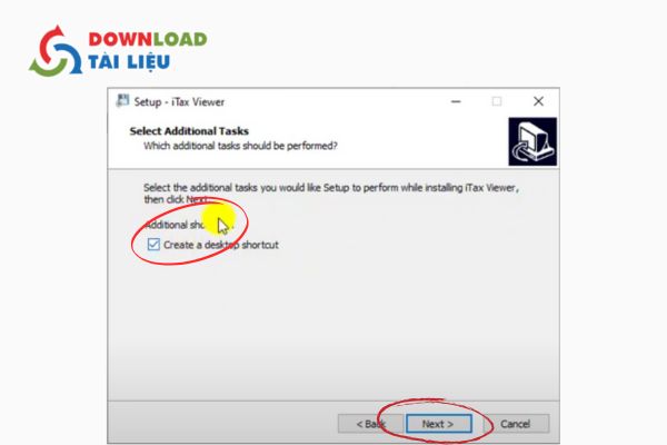 Bước 6: Nhấn vào nút “create a desktop shortcut” và nhấn nút Next một lần nữa