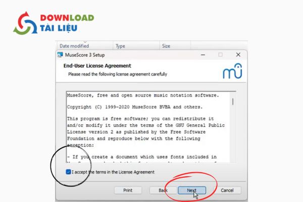 Bước 4: Nhấn nút “I accept...” để đồng ý điều khoản sử dụng và nhấn nút Next