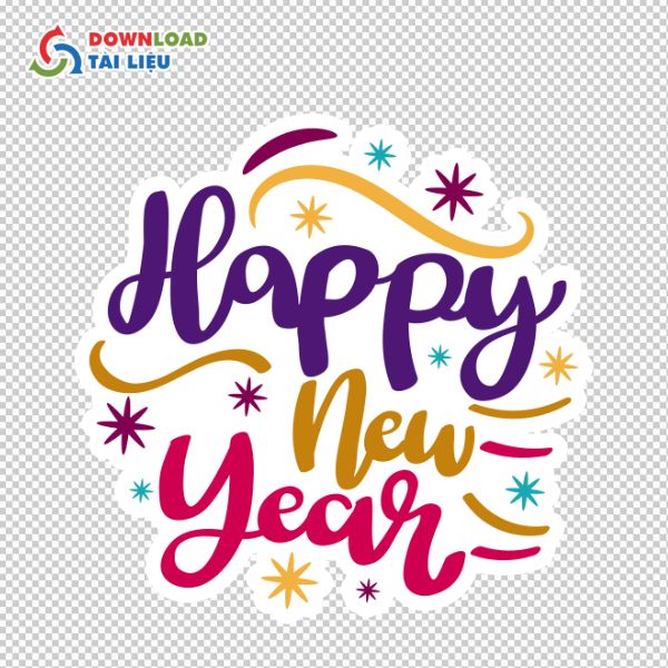 vector happy new year đầy màu sắc