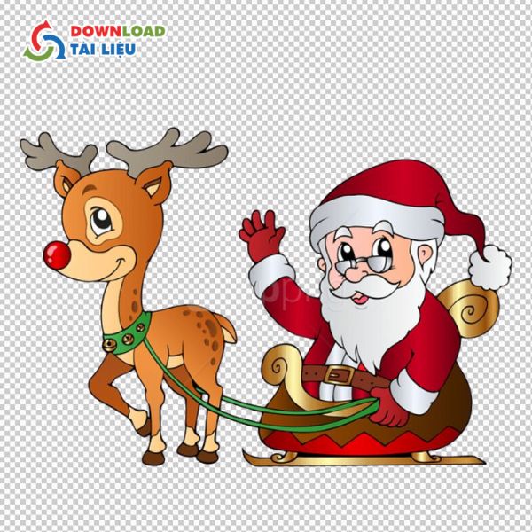 ông già noel cưỡi tuần lộc vector