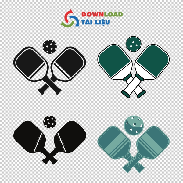 Mẫu Pickleball Vector Vợt Và Bóng