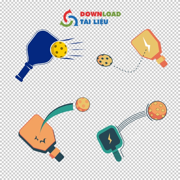 Mẫu Pickleball Vector Cho Sticker Quà Tặng