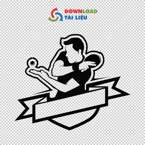 Mẫu Pickleball Vector Đen Trắng In Ấn