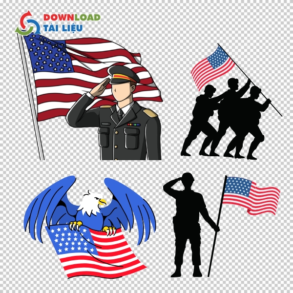 Mẫu vector cờ Mỹ ngày độc lập