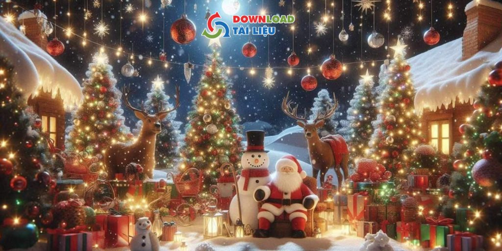Mẫu backdrop giáng sinh lung linh