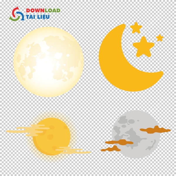Mẫu mặt trăng vàng vector