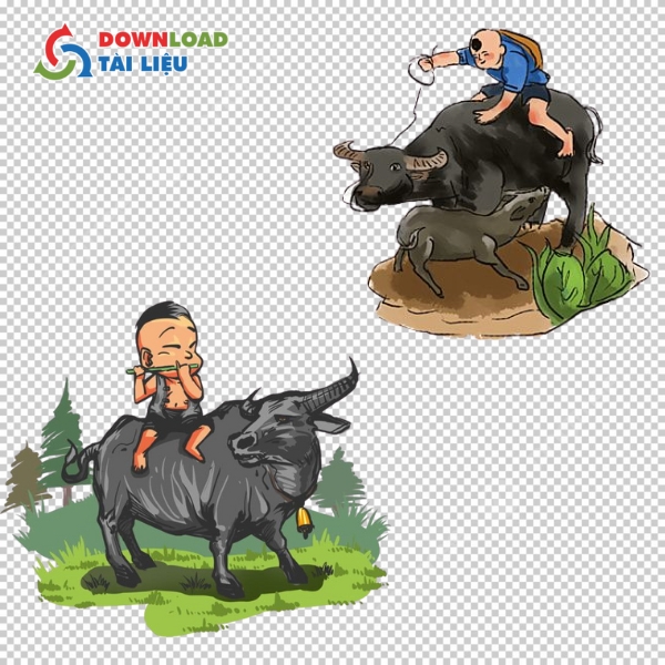 Mẫu vector con trâu Việt Nam