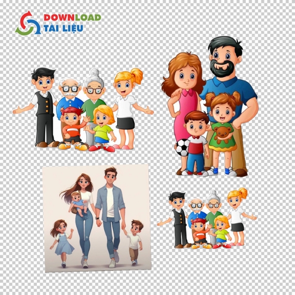 Mẫu ông bà, cha mẹ và cháu vector