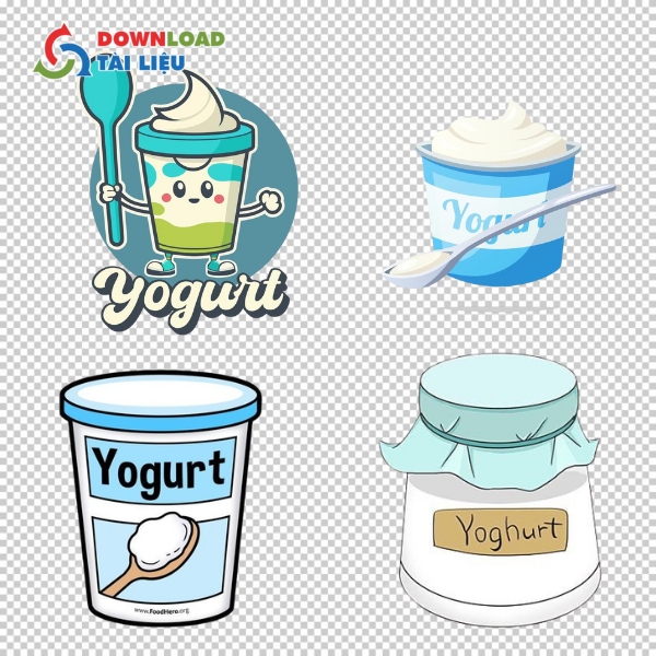 Mẫu sữa chua vector dễ thương