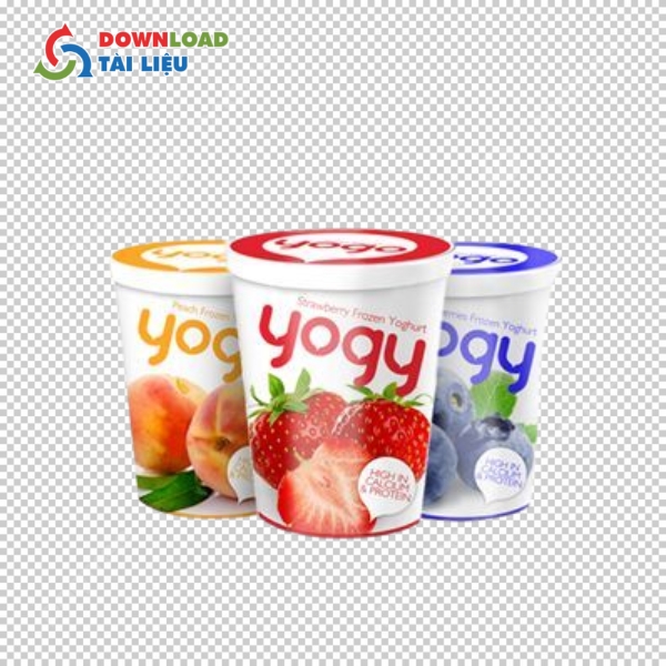 Mẫu sữa chua hoa quả vector