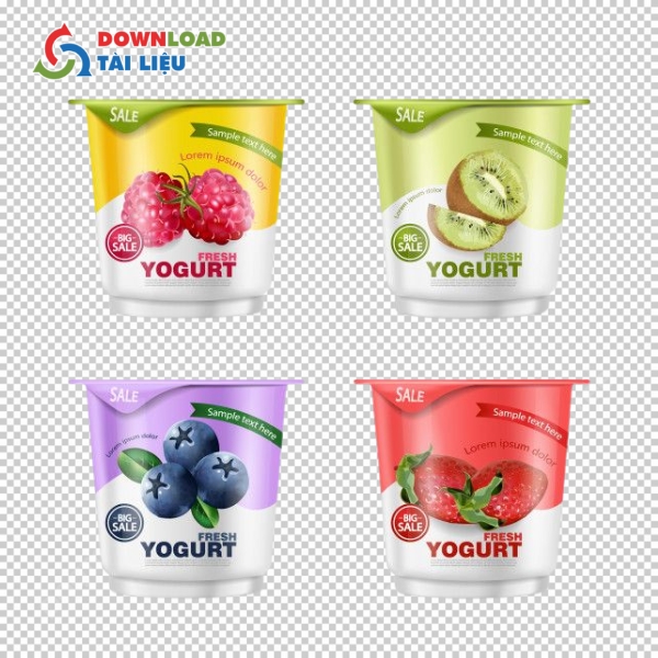 Mẫu hộp sữa chua vector