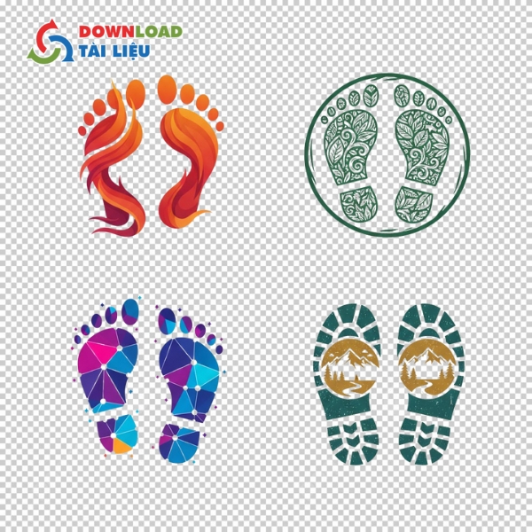 Mẫu bàn chân vector màu sắc tươi sáng