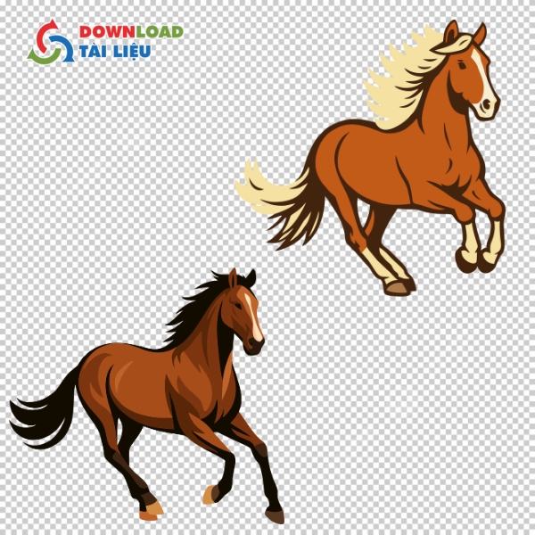 Mẫu con ngựa vector dáng chạy sinh động và tự do