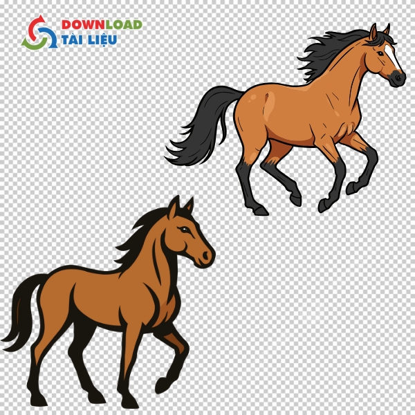 Mẫu con ngựa vector phong cách cổ điển