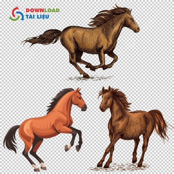 Mẫu con ngựa vector màu nâu đất tự nhiên