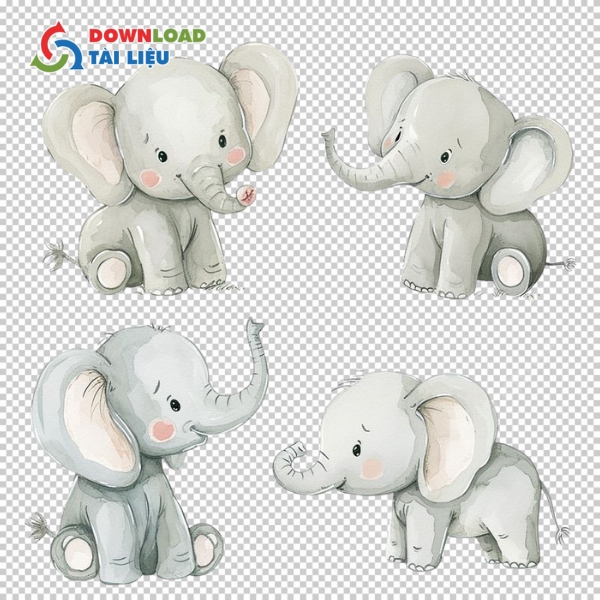 Mẫu con voi vector với hoa văn truyền thống