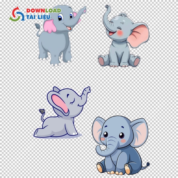 Mẫu con voi vector cách điệu độc đáo sáng tạo